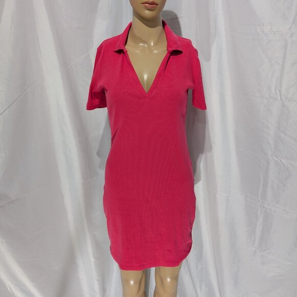 Zara Dresses & Skirts - Zara Ribbed Polo Dress Women's L Pink